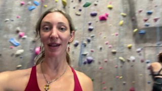 Sexy Rock Climber Girls Flashing Their Natural Tits at the Climbing Gym