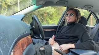 Caught jerking off - Public dick flash