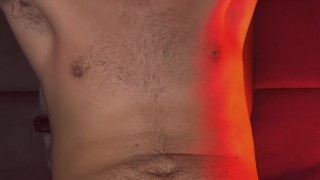 Milking my hairy dick in the car with a lot of milk!