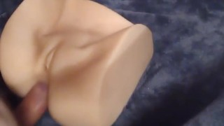 Amateur Stroker Play - Massive Cumshot on Fake Pussy Close-up