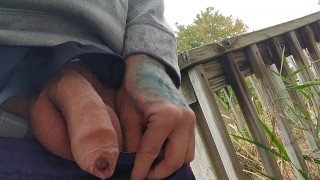 Uncut Cock Pissing OUTSIDE in PUBLIC -UncutAtNight-