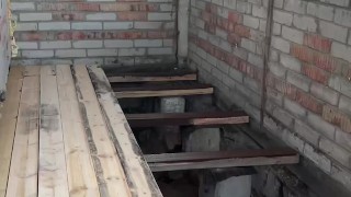 Builder jerks off hot dick after work! Big load of cum!