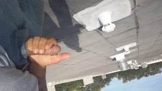 Solo masturbation on a roof top. Almost got caught