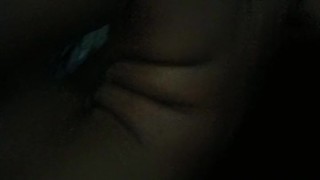 Tickling her belly button from the inside