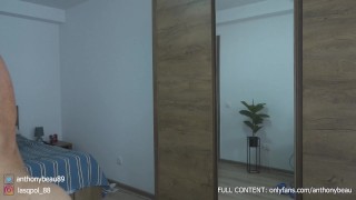 Muscular hunk flexes muscles, jerks cock and puts cum on his muscles - Anthony Beau