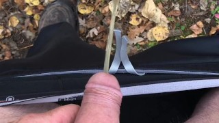 Pee Desperation With Masturbation Attempt But It Was Too Cold Outside For My Cock To Get Hard