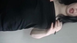 A night butterfly and her body for comfort.