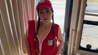 Asian Pizza Delivery Girl Fucked by White Guy as a for No Change