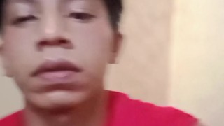 Handsome man with a distinctive style of shaking a black cock