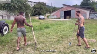 Threesome in the Barn: two boys fuck a stranger filling her pussy BeatriceSegreti
