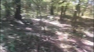 Zombie Girl Found in the Forrest Gives a Deepthroat Blowjob and Cum Suck