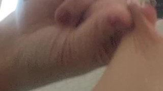 Pulling on my nipple, breast milk comes out