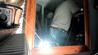 relaxing and stanmding there