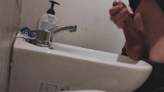 MASTURBATING and CUMMING on the SINK!