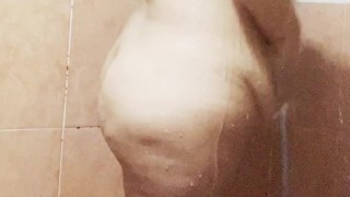 Hot Latina with a Big Ass Stepmom shares shower with Stepson. Showering with Step-Mom