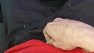 Cruising in a taxi , kicked out of the car in public for jerking off in the back seat . Shock 😲💦💦