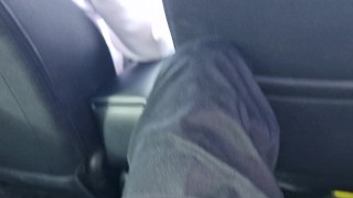 Cruising in a taxi , kicked out of the car in public for jerking off in the back seat . Shock 😲💦💦
