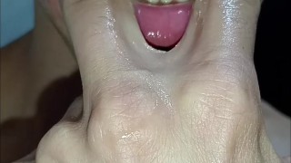 POR FAVOR FOLLA MI GARGANTA, FÓLLALA DURO, SLOOPY, tongue, saliva, lengua, PRIMER PLANO