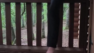 Touching Myself To The Sounds Of Nature To Start My Day At The Log Cabin