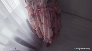 Step Mom caught Step Son with Boner and Helps Him Cum in Her Satin Panties while Standing