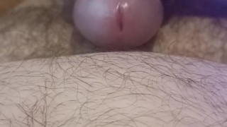Orgasm from a vibrator, cum without hands