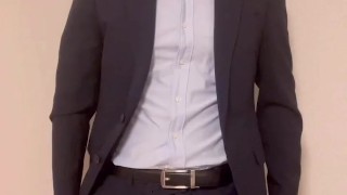 サンプル 爽やかスーツリーマン君によるオナニー