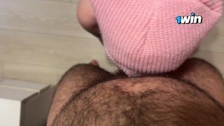 sexy girl suck dick on knees