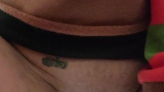 Quickie in the bathroom, noisy, solo masturbate, octopus sex toy