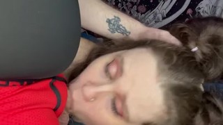 BBW Brunette With Big Blue Eyes Wants To Be Throat Fucked Cumshot On Face/In Mouth 🥵❤️