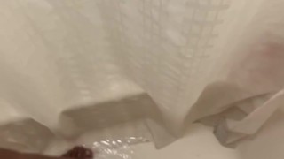 Soapy shower masturbation