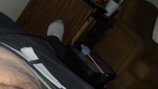 stroking my dick , wishing it was a trans slobbing on my knob