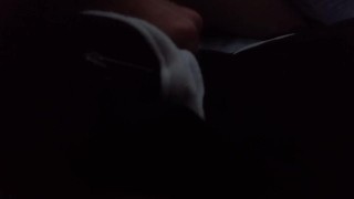 Loud grunting and cumming on my trackie bottoms from my mushroom-headed cock