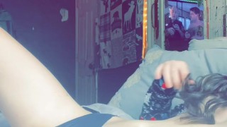 Playin with my pussy while brother is n other room 😏