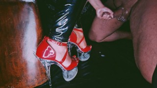 LittleMissTipToes - Dominant Goddess Milks Her Submissive Over Red High Heels