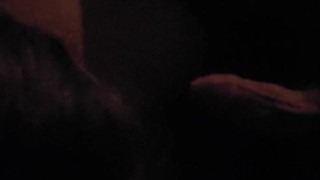 Hardcore blowjob in the Dark ended with facial