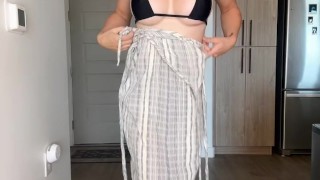 Slim Brunette is Determined to MAKE YOU CUM with her STRIPTEASE