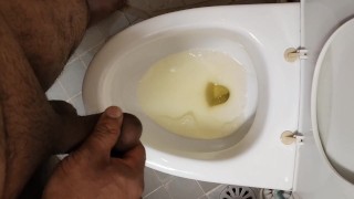 Asian gay peeing in his micropenis.
