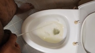 Asian gay peeing in his micropenis.