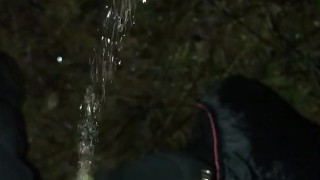 Risky Outdoor Glory Hole Pissing & Cumming plus Outdoor Pissing Compilation from Camping