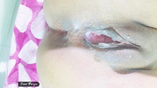 boyfriend sneaked to GF room to make her pregnant and she creampie all the cum and orgasm