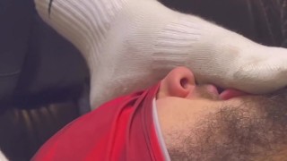 Sweaty gym sock slave is my foot stool - Trailer