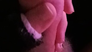 pup jerks off into a dirty cum sock