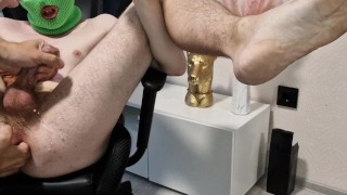 Student's fist cums from hand and pussy. Daddy fucked a tight point to the buzz of sperm spray!💦💦