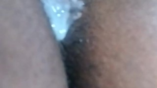 Neighbor gave me a creampie, listen to my juicy ebony pussy sounds and farts.