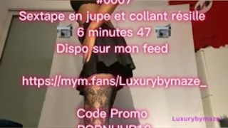 0007 sextape solo en collant résille