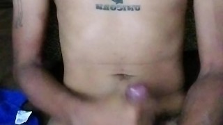 3 chest tattoos - 1 black cock