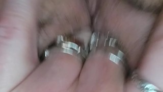 Up close stretch open pulse inside