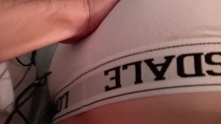 Taking off my white briefs then fingering my tight asshole with lots of moaning