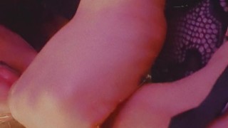 Shemale Goddess Goth with freckles jerks off