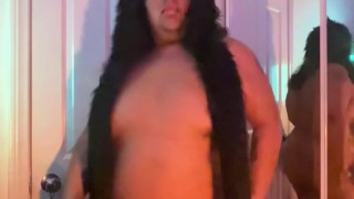 Werewolf Pup Pouncing on Huge Dildo